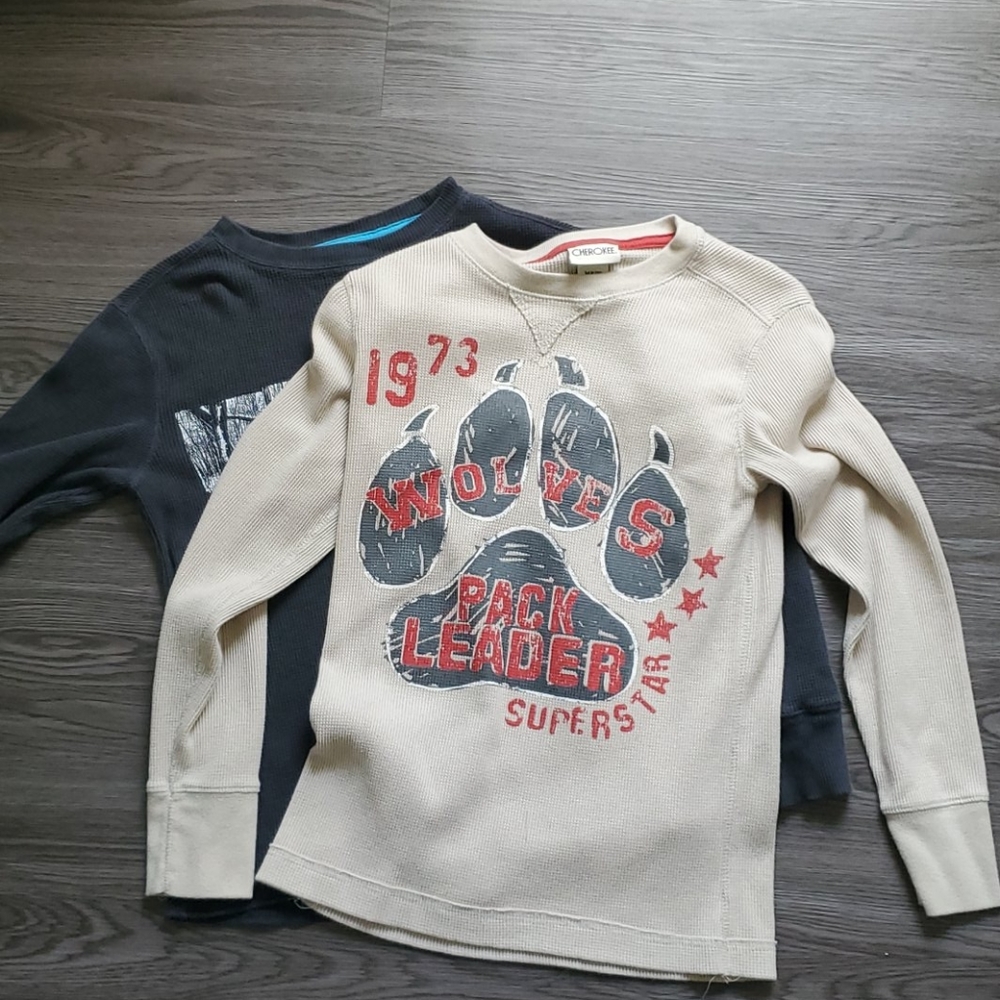 Boys Long Sleeve Waffle Shirts